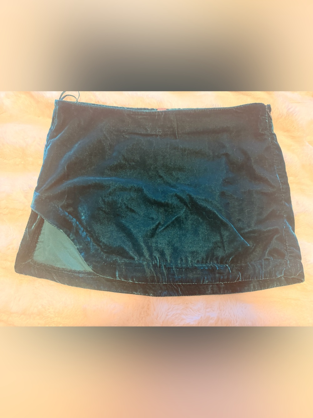 Free People Deep Teal Velvet Mini Skirt